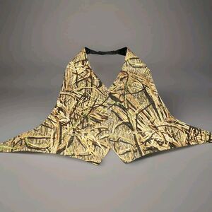 Mossy Oak Camouflage Tuxedo Vest Open Back One Size Formal Wedding Prom